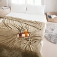thumbnail image 2 of Deconovo Fleece Blanket Queen Blanket - Bed Blanket Soft Lightweight Plush Fuzzy Cozy Luxury Microfiber, 90x90 inches, Brown, 2 of 6