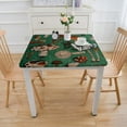 thumbnail image 3 of HAOXIT  Mushroom Square Tablecloth, Autumn Themed Pattern of Repetitive Forest Concept Elements on Green, Circle Table Cloth Cover for Dining Room Kitchen Decoration 48''x48'', 3 of 7