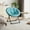 Green, variant on Faux Fur Flower Chair, Soft Saucer Chair, Modern Boho Collapsible Lounge Chair, with Non-Slip Base and Sturdy Black Metal Legs, for Bedroom, Living Room, Dorm, Office, Reading Nook