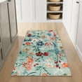 thumbnail image 4 of BERTHMEER 3'x5' Small Washable Green Floral Area Rugs for Bathroom Bedroom Entryway Kitchen Non Slip Vintage Flower Dorm Office Oriental Throw Rugs, 4 of 6