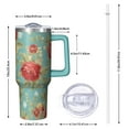 thumbnail image 2 of OBREWU Pioneer Flower Tumbler with Handle and Lid,Pioneer Flower 40oz Double Wall Vacuum Insulated Tumbler,Cups Gift for Women and Men, 2 of 7