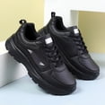 thumbnail image 5 of Rokment Women's Running Shoes Spring Fall Casual Leather Lace up Tennis Fashion Sneakers Comfortable Memory Foam Jogging Nursing Non Slip Work Shoes Black Size 6.5, 5 of 6
