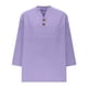 thumbnail image 5 of Blusas para mujer,Camiseta informal de mujer con cuello en V y manga 3/4, blusa de poliéster, corte suave y cómodo, para uso diario, sopatenor, 5 of 8