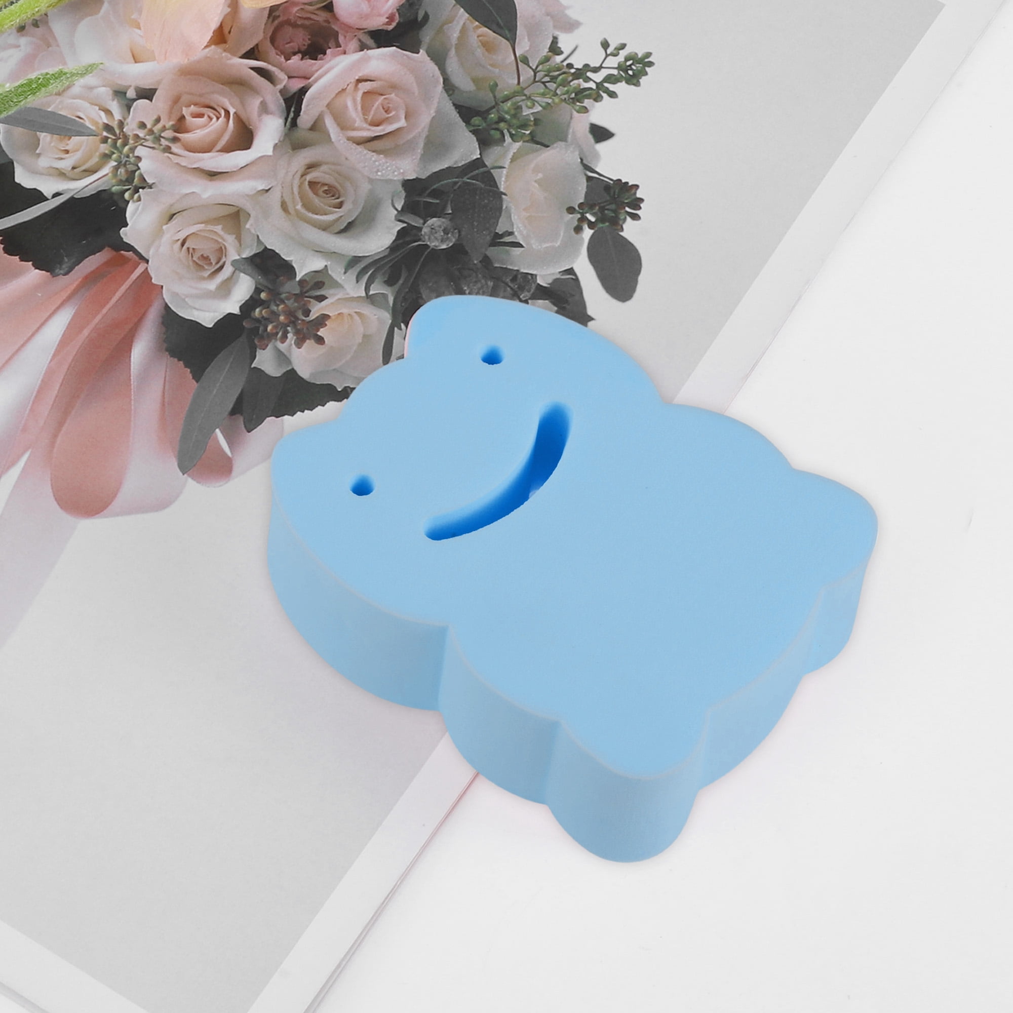 Unique Bargains Cartoon Frog Shape Sponge Blue