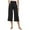 Black, variant on Mrat Women Capris Yoga Pants High Waist Cropped Pants with Pocket Stretchy Pants Solid Workout Athletic Casual Wide Leg Pants S-6 Khaki XL