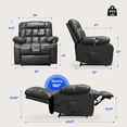 thumbnail image 2 of FLEXISPOT Dual Motor Power Lift Recliner Chair for Elderly with Massage and Heat, Oversized Lay Flat Sleeping Recliner with USB Charging Ports, Dark Gray, 2 of 11