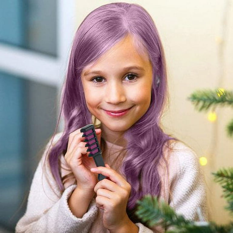 PURPLE LADYBUG 12 Colors Hair Chalk for Girls Age 8-10, Washable