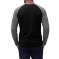 thumbnail image 3 of INSPIRE CHIC Men's Raglan T-Shirt Long Sleeve Crewneck Casual Baseball T-Shirts 2XL Black, 3 of 6