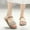 Beige, variant on SMihono Sandals Womens Summer Plus Size Flat Shoes Imitation Straw Women's Flip Flops Outside Wear Beach Casual Sandals Slipper On Clearance