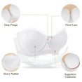thumbnail image 5 of YANDW Strapless Push Up Bra Lace Underwire Thick Padded Multiway Bra for Women, White 34B, 5 of 7