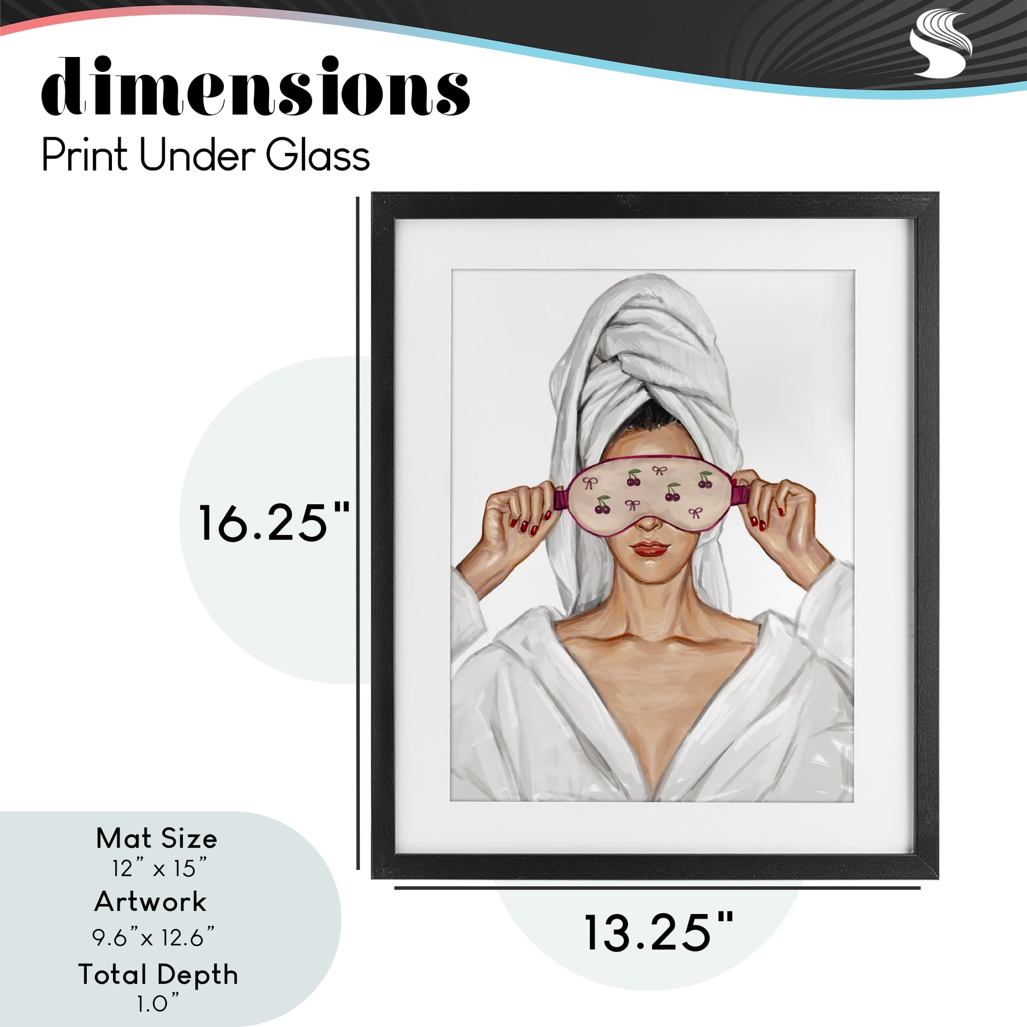 Cherry Eye Mask Fashionista Black Framed Print Under Glass, design by Ziwei Li