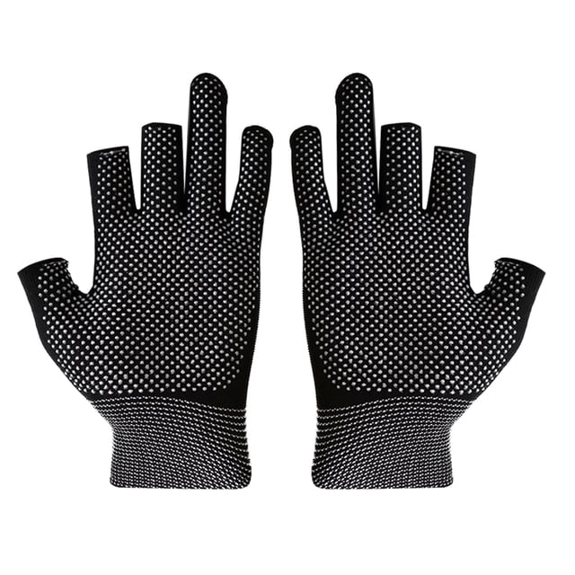 Sywqhk Guantes de pesca con corte de 3 dedos Guantes de pesca con protección solar antideslizantes (negro) Sywqhk Alta Calidad