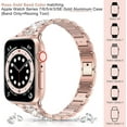 thumbnail image 5 of LGSY Apple Watch Band 38mm 40mm 41mm Series 8 7 6 5 4 3 2 1 SE Women Bling Diamond Replacement Bracelet Strap Jewelry Replacement Metal Wristband, 5 of 8