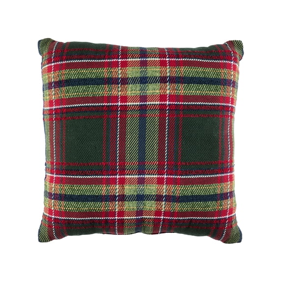 Better Homes & Gardens 20x20 Corin Fringed Plaid Throw Pillow, Green
