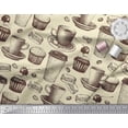 thumbnail image 3 of Soimoi Modal Satin Fabric Burger,Cupcake & Cups Print Sewing Fabric Yard 42 Inch Wide, 3 of 3