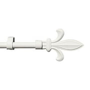 gb Home Collection Austere Vogue Curtain Rod, 86-120 in, White, Metal Cafe Rod Window Treatment Rod Drapery Rod