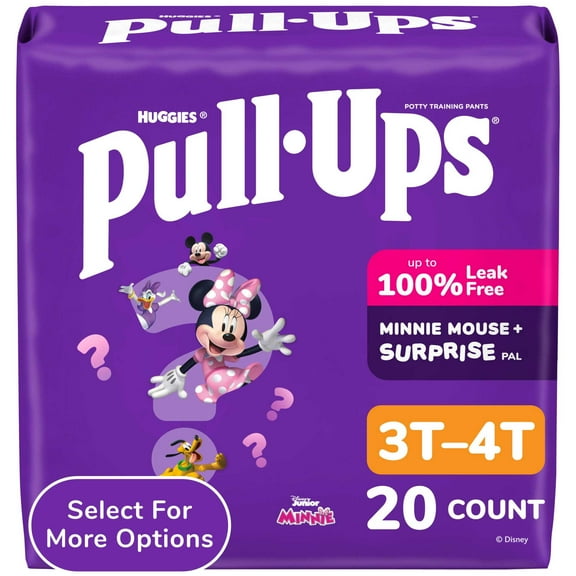 Pull-Ups Girls' Potty Training Pants, 3T-4T (32-40 lbs), 20 Count (Select for More)