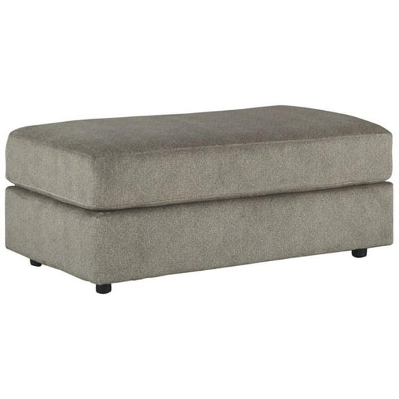 Bowery Hill Contemporary Fabric Gray Oversized Accent Ottoman