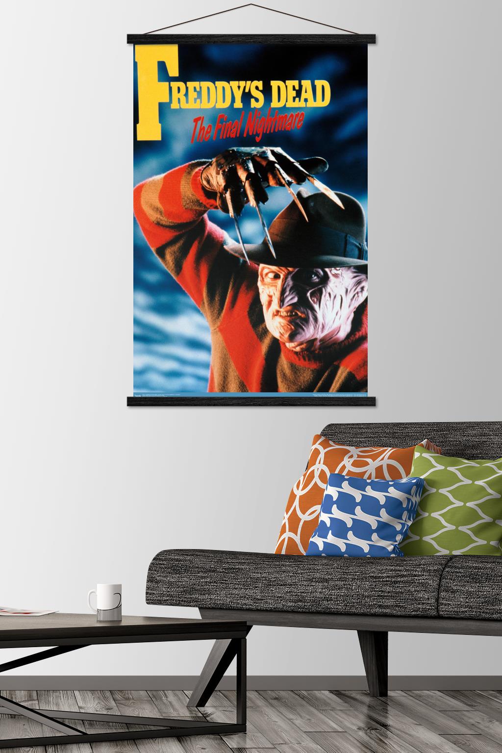 Nightmare On Elm St: Freddy's Dead: - One Sheet Wall Poster with Wooden Magnetic Frame, 22.375" x 34"