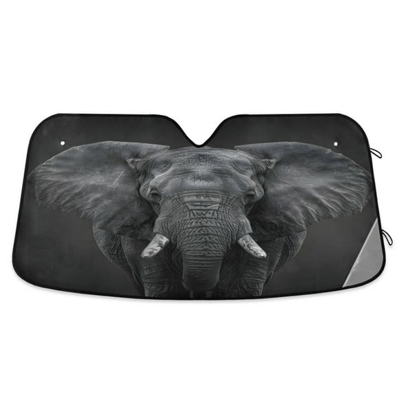 African Elephant Car Windshield Sun Shade Foldable Car Front Window Visor Heat and UV Protection 53x23.5