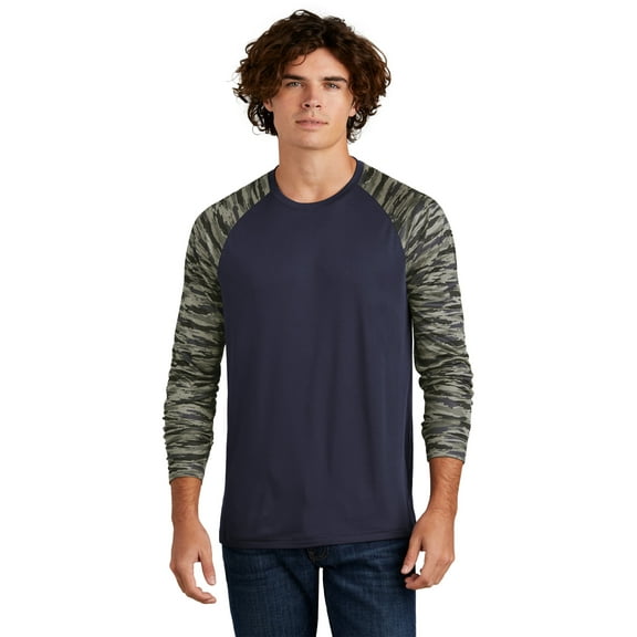 Sport-Tek Drift Camo Colorblock Long Sleeve Tee ST376LS