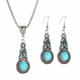 thumbnail image 6 of Geetinfly Women's Bohemian Turquoise Necklace Or Earrings, VintageDangle Earrings, Oval Dangle Earrings,Earrings, Pendant Jewelry Gift, 6 of 9
