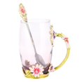 thumbnail image 1 of Yajisi Taza de Vidrio Flor Verde 350 ml / 11.8 oz, 1 of 9