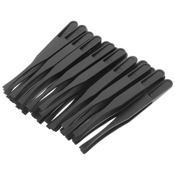 unbranded 20Pcs Flat Tip Tongs Stamp Tweezers Philately Collector Tools For Stick False Eyelash Jewelry Making Electronic Repair Sheet Material Precision Work And Hobbies Black