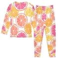thumbnail image 2 of FORMRS Long Sleeve Top and Pants Pajama Set for Niños 2-Piece Sleepwear, Sizes 18M-8Y, Orange Grapefruit Slices, 2 of 6