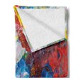 thumbnail image 2 of Oil Painting Soft Flannel Fleece Throw Blanket, Color Palette with Oil Paint Chaos Jumble Modern Creative Design Graphic, Cozy Plush for Indoor and Outdoor Use, 50" x 60", Multicolor, by Ambesonne, 2 of 5