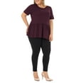 thumbnail image 2 of Wright's Women's Plus Size Short Sleeve Crew Neck Classic Peplum Top/Blouse, 1X-4X, 2 of 6