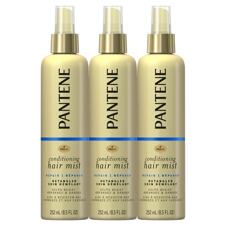 Pantene Conditioning Detangler Mist to Repair Hair, 8.5 fl oz, 3 pack