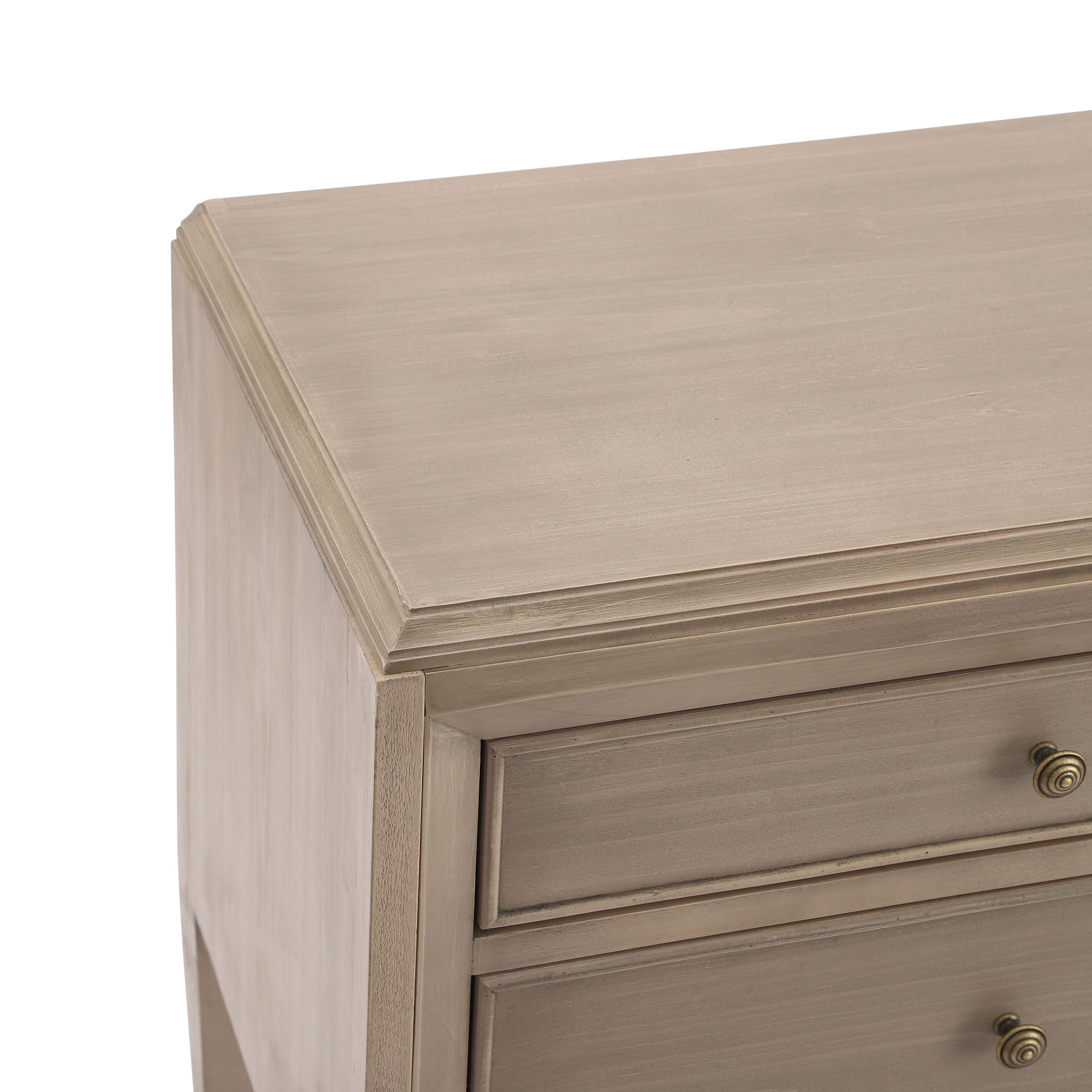 Christopher Knight Home Farmhouse Bedroom Set, Queen Upholstered Bed with 2 Nightstands, Natural+Gray