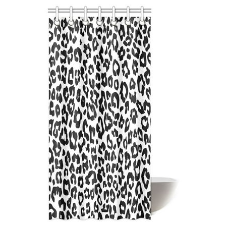 Pop Leopard Pattern Texture Shower Curtain And Hooks 36x72 Inch