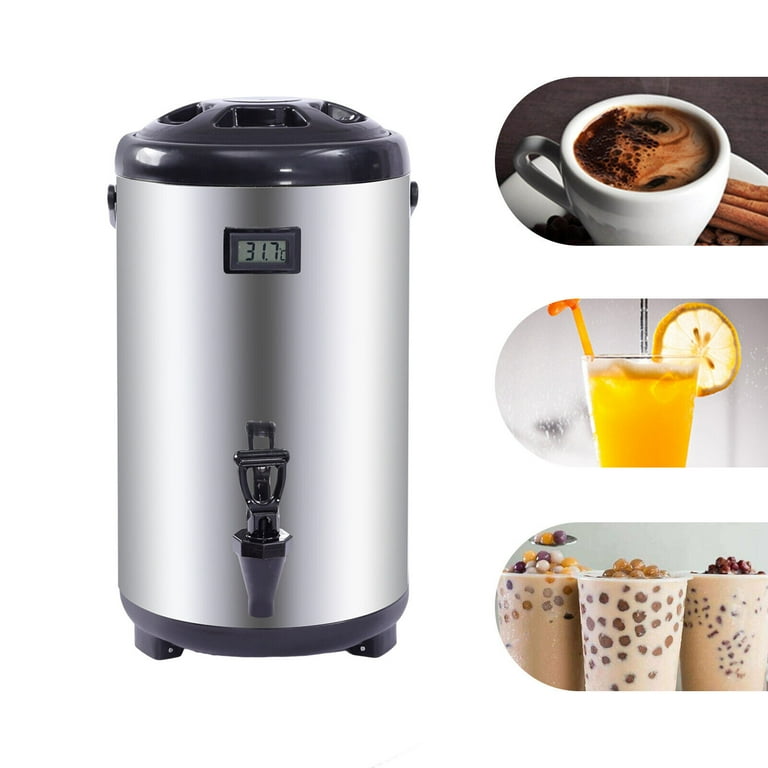 Insulated Beverage Dispenser, Thermal Hot and Cold Beverage Dispenser-  Stainless Steel Drink Dispenser with Faucet for Hot Tea & Coffee Cold Milk