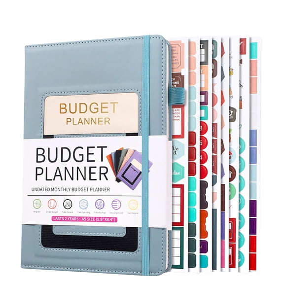 Gnwei Monthly Budget Book with Expense Tracker Notebook, Undated 12 Month Bill Organizer & Finance Planner to Manage Your Money, A5(5.8" x 8.5") Account Book with Colorful Tab
