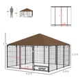 thumbnail image 6 of Spaco 6.9' x 6.9' x 5' Dog Kennel with Canopy Garden Playpen Fence Crate Enclosure Cage Rotating Bowl, Dog House for Outdoor, Coffee, 6 of 11