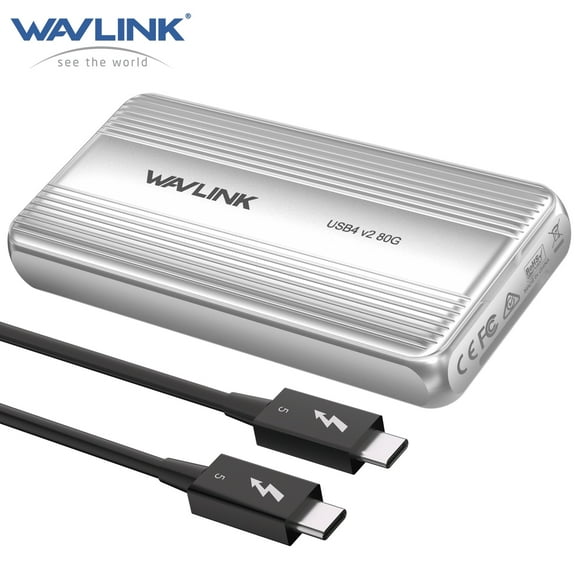 WAVLINK USB SSD Enclosure, 80Gbps USB4 V2 PCle Gen4 NVMe SSD Enclosure with Cooling Fan, Compatible with TB4/5 & USB4 For M4/M3/M2 Mac