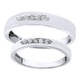 thumbnail image 2 of AFFY White Natural Diamond His And Hers Wedding Band Set in 14K White Gold (0.2 Cttw), 2 of 2
