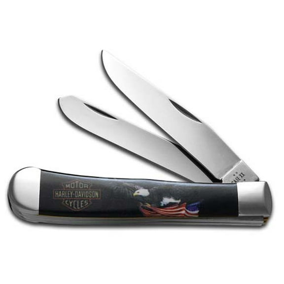 Case XX Knives Trapper Harley-Davidson Black Synthetic Stainless Pocket Knife
