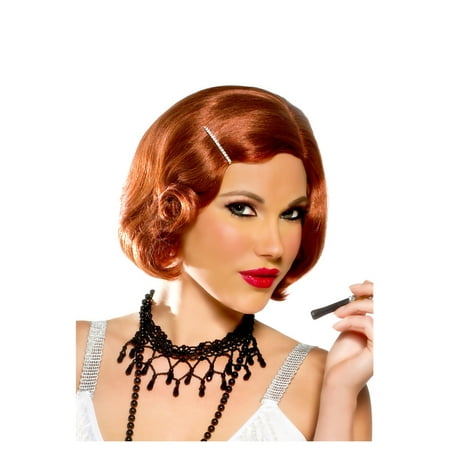 Pin Curl Flapper Red Wig