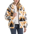 thumbnail image 3 of SWSMCLT Women's Long Sleeve Fuzzy Coat Hoodie Winter Pocket Sweatshirt Full Zip Top Hooded Fleece Fuzzy Cute Geometric Triangle Medium, 3 of 4
