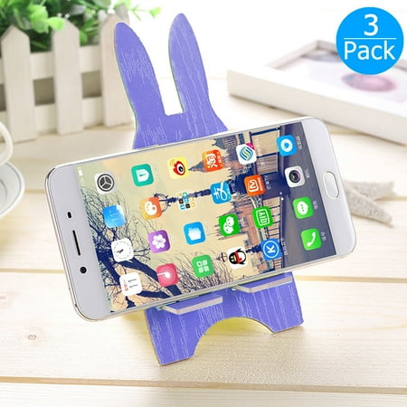 Memo Case - 3pcs Wooden Cute Rabbit Card Memo Holder Mount,Phone Stand Desk Cellphone Holder Card Memo for iPhone X/ 8 /8 Plus/ 7 /7 Plus,Samsung Galaxy S9/ S9 Plus /S8 Plus/ S8 Edge /S7