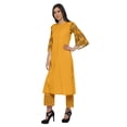 thumbnail image 3 of Moomaya Womens Palazzo Maxi Kurta Set Printed 2 Piece Outfit Dress Ethnic Wear, 3 of 5