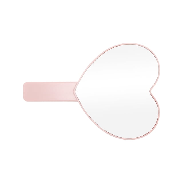 1 Pc Espejo Cosmético en Forma de Corazón con Patrón de Pestañas para Mujeres, Ideal para Salones de Belleza y Viajes, Espejo de Plástico y Aluminio Rosa