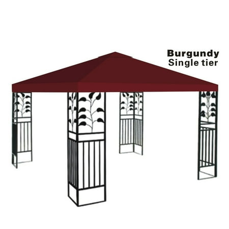 Gazebo Cover - 10x10' Replacement Canopy Top Patio Pavilion Gazebo Sunshade Polyester Cover-Single Tier