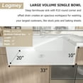 thumbnail image 2 of LOGMEY 33"x20" White Ceramic Farmhouse Workstation Kitchen Sink - Single Bowl, 3.5" Drain, Accessories Included (Cutting Board, Colander, Drying Rack), 2 of 8