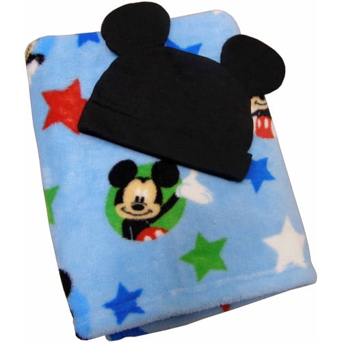 Disney Baby Bedding Mickey Mouse Blanket with Beanie