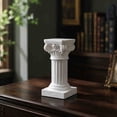 thumbnail image 2 of Set of 3 White Resin Roman Column Candle Holders | Classic Vintage Pillar Candlestick for Wedding, Table Centerpiece & Home Decor, Greek Style Candlestick for Candles, 2 of 3