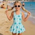 thumbnail image 3 of Uourmeti Girls' One Piece Skirted Swimsuit - Ocean Turtle & Marine Life Print | Quick Dry, Stretchy Swim Dress for Beach & Pool Vacations, 3 of 8